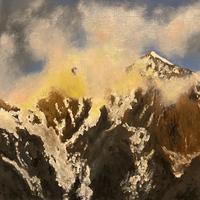 The Eastern face of Monte Rosa at Dawn/ Oil on canvas/ 59cms x 42cms