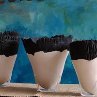 'Slate' series ceramic vessels  17 x 15 cms 