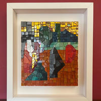 Departure/Coloured glass and gold tiles on board 34 x 28 x 4cm (Frame)