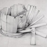 BARREL, pencil drawing, 24"x 20" inches