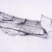 THAMES RELIC,pencil drawing,20"x16"inches