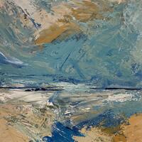 Abstracted seascape - Acrylic on board
