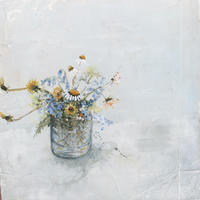 Dandelions and Daisies/oil on board/30x30cm