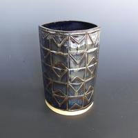 Pocket Vase with impressed design. White Stoneware Clay. 205mm(h) x 140mm(w)