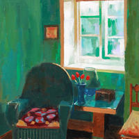 The Green Room/Oil/12" x 10"
