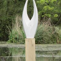Gannets   Cold cast white marble    height  73cm 