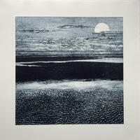 Ebb tide, moonlight, Collagraph, 385mm x 385mm