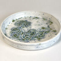 Jellyfish bowl, stoneware, 8 inch diameter