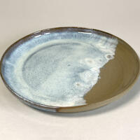 Water's edge, stoneware plate, 8 inch diameter