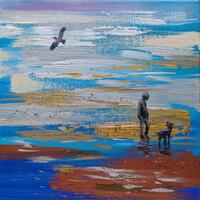 "Low Tide"-oil, acrylic on canvas-30x30cm 