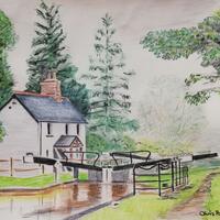 Cobblers Lock, Hungerford/Watercolour Pencil/11"x8"
