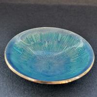 Silver basse taille enamelled bowl