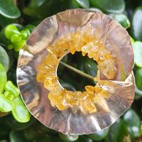Fold formed brooch with citrine