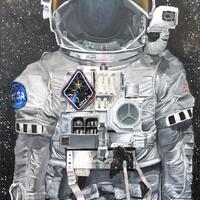 Space Suit, mixed media on canvas, 85x65cm