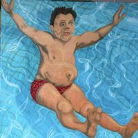 Before the Splash.  Oil on stretched canvas.  50x50cm