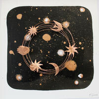 Cosmos/Wire, copper, ink on paper/33x33cm