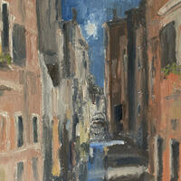Venice by moonlight, Oil, 10x8 inches