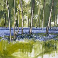 Evening Bluebells, Oils and Acrylic on canvas, 100 x 100cm