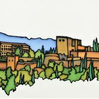 Alhambra/Silk Painting