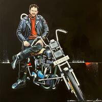 Biker. Oil on canvas. 55cm x 55cm