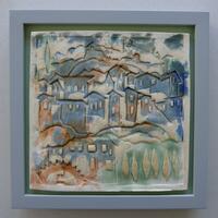 Italian Hill Village, 'Early Spring Day' 200mm Square