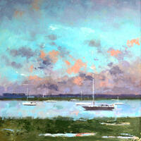 Boats at Aldburgh/Oil/12" x 12"
