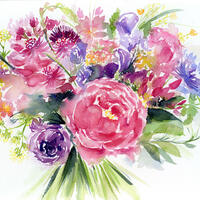 Bouquet 2 / Watercolour / 9x12in