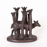 'Deer Copse', bronze, 18 x 16 x 11 cms