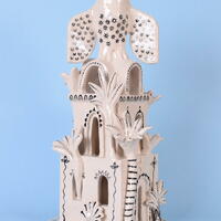 'Owl Tower 2', ceramic, 35 x 16 x 16 cms