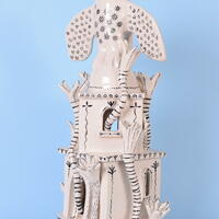 'Owl Tower 3', ceramic, 38 x 17 x 18 cms