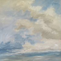 A Flurry of Clouds oil on canvas 60x60x4cm.