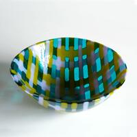 Woven Bowl/Kiln formed Glass/ 20cmD 