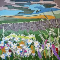 Daisies In The Dales, Acrylic on canvas, 50cm x 50cm 