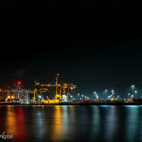 Industry by Night at Marchwood Docks / Photograph