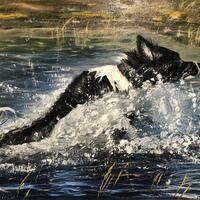 Running on Water - oils on canvas - 40cm x 30cm