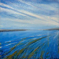 That's the Aisle of Wight over there - Acrylic on canvas - 18cm x 18cm