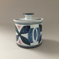 Jar with four petal design, dark blue