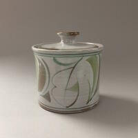 Jar with Brushwork Design, green/brown