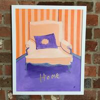 Home Armchair with Pinstripes/Acrylic on canvas/40cm x 50cm