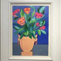 Flowers in Peach Urn/Acrylic on canvas/30cm x 40cm