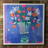 Flowers in the Green and Pink Urn/Acrylic/60cm x 60cm