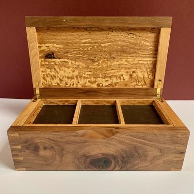 Jewellery Box / Holm Oak & Walnut / 300mm x 200mm x 100mm
