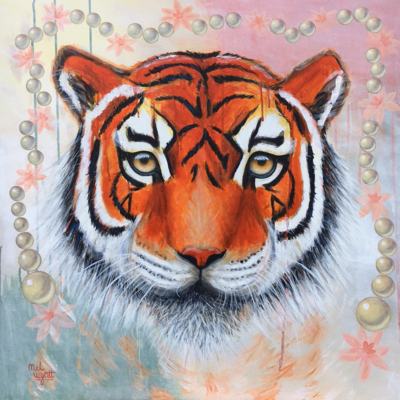 'Watchful Waiting' Indian Tiger / Acrylic / 76cms X 76cms