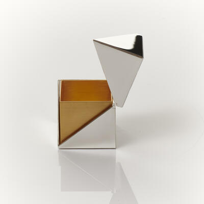 Sterling silver and gold plated Cube Box 