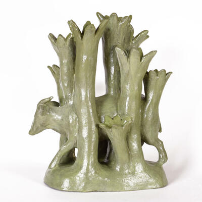 Deer Copse, ceramic, 21 x 18 x 12 cms