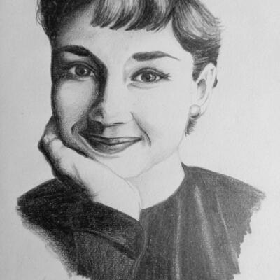 Audrey, Pencil on Paper