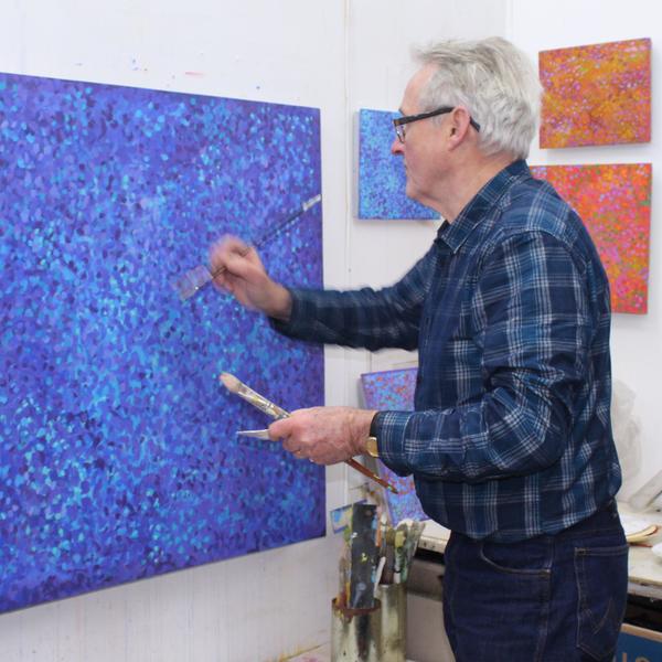 Working in Studio on 'Blue Fusion'