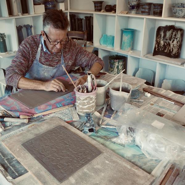 Working in the Cloud Studio on my new Clay Picture series.