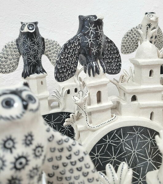 Ceramics from Owl Series, various sizes