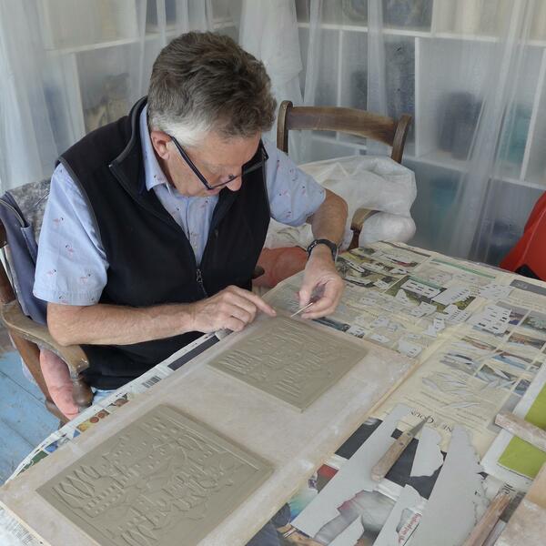 Working in The Cloud Studio on my new series of Italian Hill Villages.